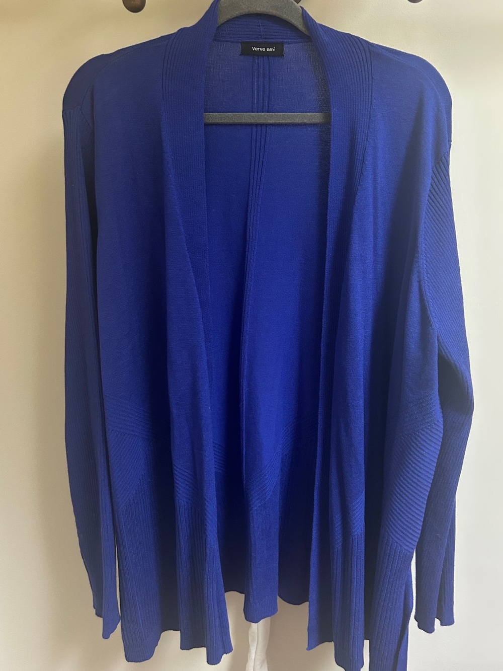 Verve Ami Open-Front Royal Blue Sweater Cardigan